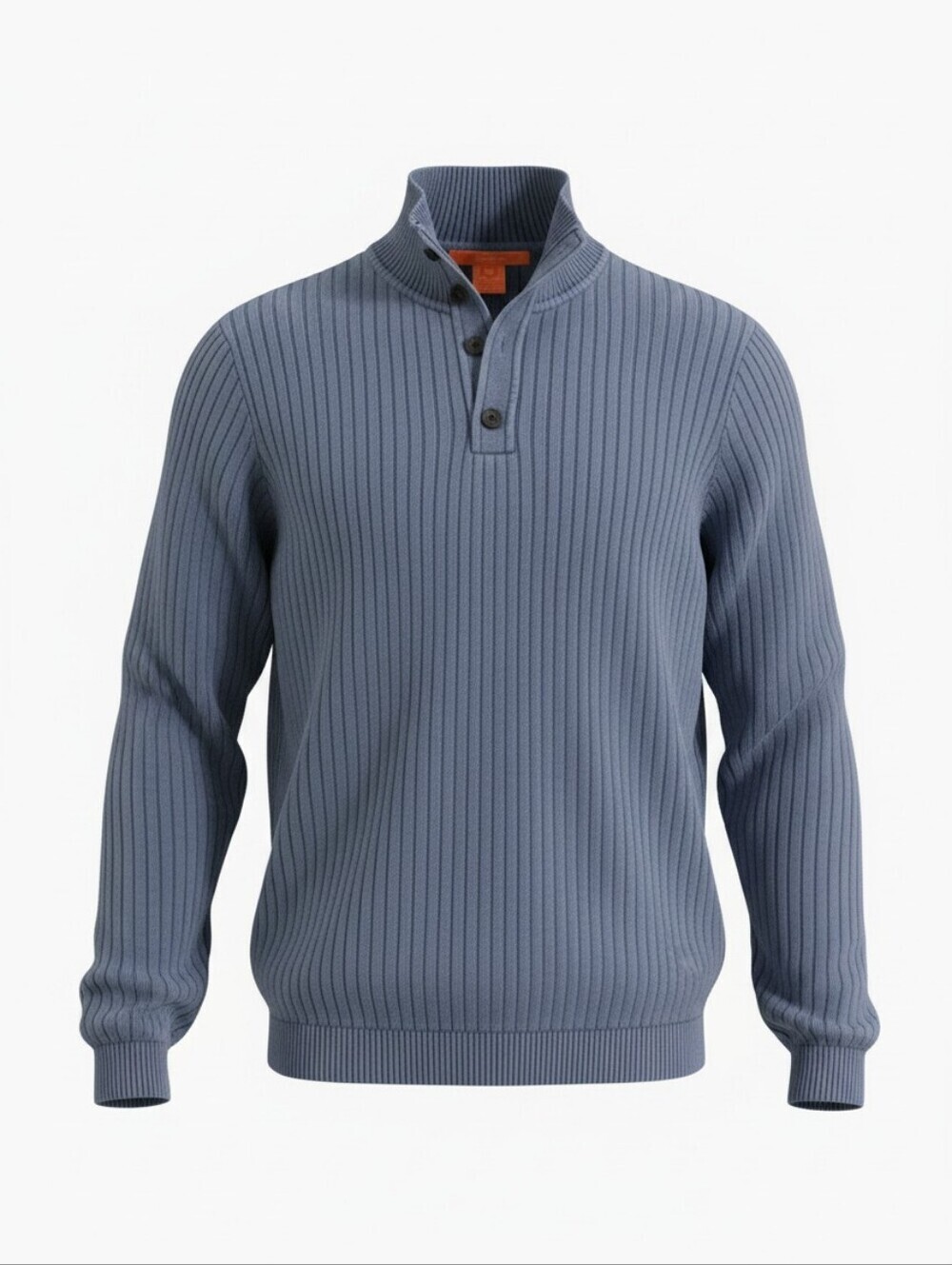 Faconnable Men's Ribbed Sweater, Cozy, linen 100% Cotton, Layering, Y2K